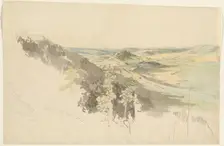 Hilly Landscape with Landsberg Castle, 1830/1836. Creator: Carl Wagner
