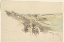 Hilly Landscape with Landsberg Castle, 1830/1836. Creator: Carl Wagner