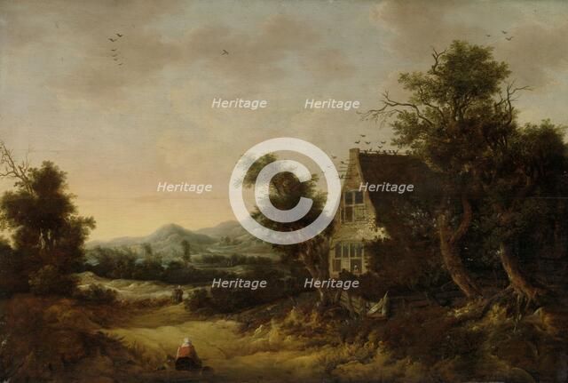 Hilly Landscape with Peasant Cottage, 1653. Creator: Cornelis van Zwieten.