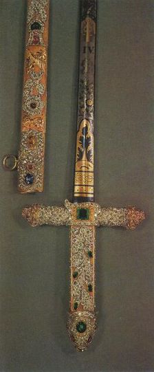 Hilt and scabbard of the Jewelled State Sword 1953