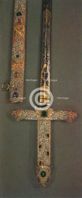 'Hilt and scabbard of the Jewelled State Sword', 1953. Artist: Unknown.