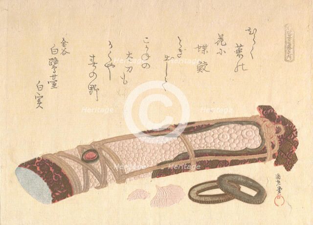 “Hilt of a Sword,” from the series of Seven Prints for the Shofudai Poetry Circle , 1810s. Creator: Kubo Shunman.