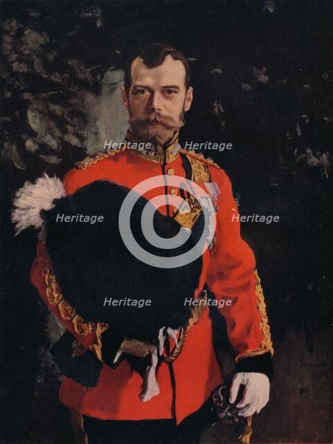 'H.I.M. The Emperor Nicholas II. Colonel-in-Chief of the Royal Scots Greys', 1902. Artist: Valentin Serov.