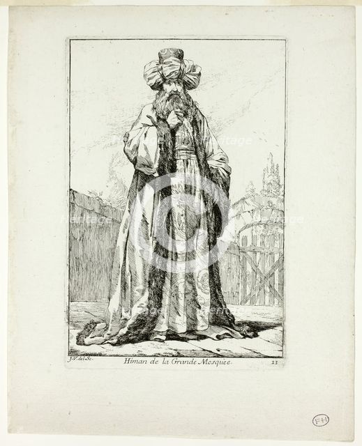Himan de la Grand Mosquèe, plate eleven from Caravanne du Sultan à la Mecque, 1748. Creator: Joseph-Marie Vien the Elder.