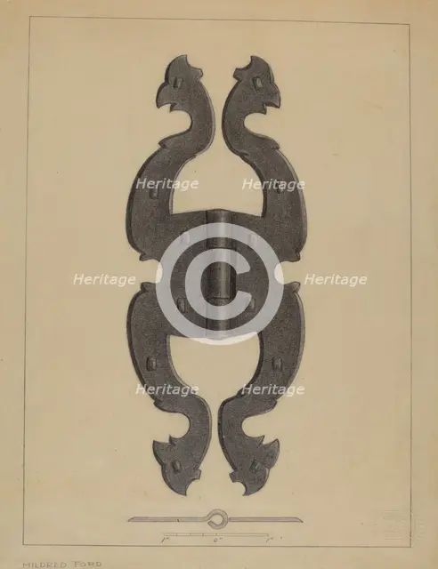 Hinge, c. 1937. Creator: Mildred Ford.