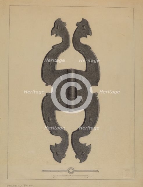 Hinge, c. 1937. Creator: Mildred Ford.