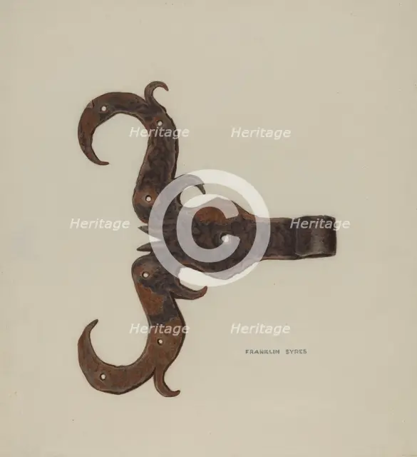 Hinge, c. 1940. Creator: Franklyn Syres.
