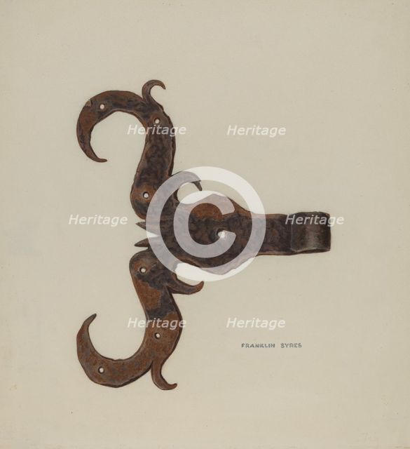 Hinge, c. 1940. Creator: Franklyn Syres.