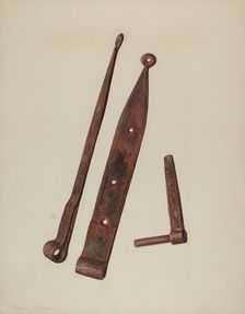Hinges and Bolt, c. 1939. Creator: Manuel G. Runyan