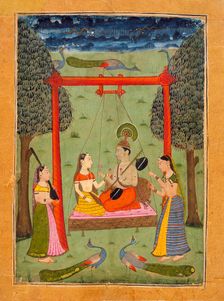 Hindola Raga, Folio from a Ragamala (Garland of Melodies), c1700 or earlier. Creator: Unknown