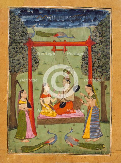 Hindola Raga, Folio from a Ragamala (Garland of Melodies), c1700 or earlier. Creator: Unknown.