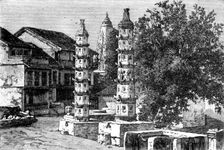 Hindoo Temple at Walkeshwur, on Malabar Hill; Notes on Bombay and the Malabar Coast 1875. Creator: C. B. Low