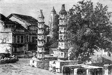 Hindoo Temple at Walkeshwur, on Malabar Hill; Notes on Bombay and the Malabar Coast 1875. Creator: C. B. Low