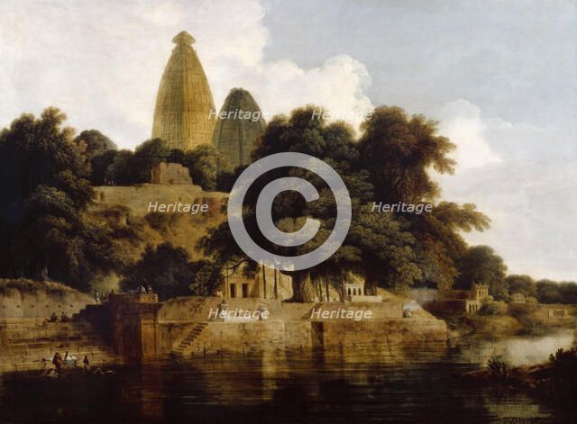 Hindoo Temples at Bindrabund, East Indies, 1797. Creator: Thomas Daniell.