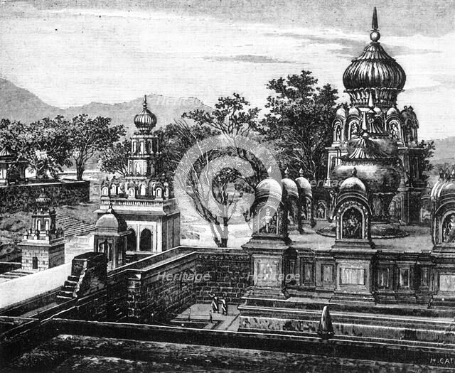 'Hindoo Temples in Poonah', c1891. Creator: James Grant.
