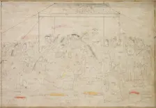 Hindu God Krishna Being Dressed in Women's Clothes for Spring Festival Holi, c. 1790. Creator: Unknown