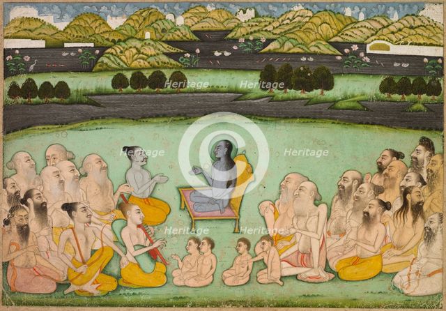 Hindu God Krishna Talking to Elders, c. 1800. Creator: Unknown.