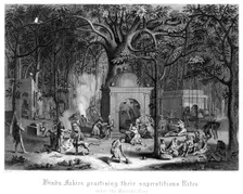 Hindu Fakirs Practising Their Superstitious Rites Under the Banyan Tree Artist: Bell