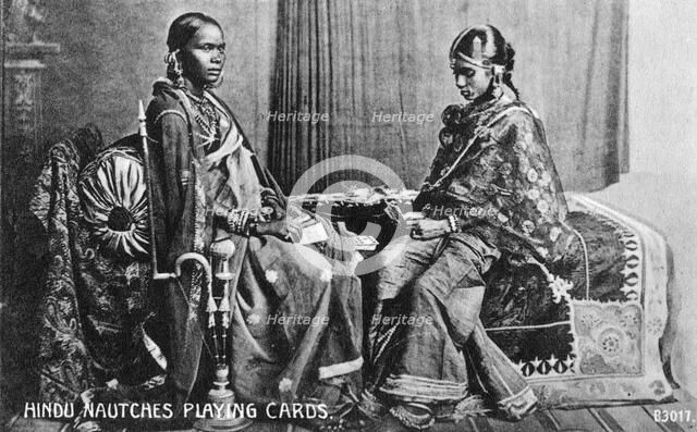 Hindu nautches playing cards, India, early 20th century. Artist: Unknown