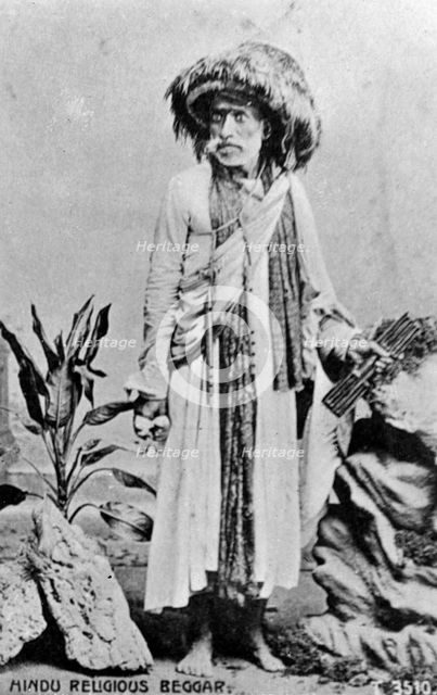 Hindu religious beggar, India, 20th century. Artist: Unknown