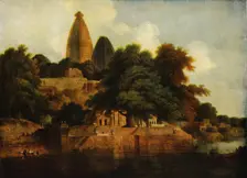 Hindu Temple at Bindrabund on the Jumna 1797, (1922). Creator: Thomas Daniell