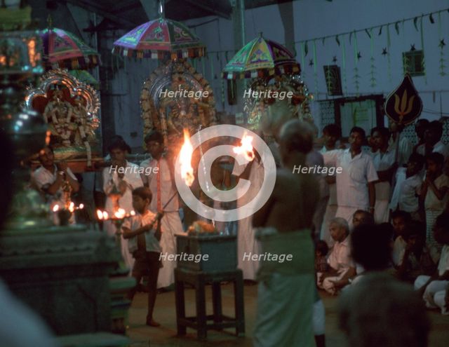 Hindu temple ceremony. Artist: CM Dixon Artist: Unknown