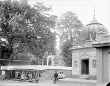 Hindu temple, idol, and shop on Fatehgarh Road, India, 1901. Creator: Kirk & Sons of Cowes