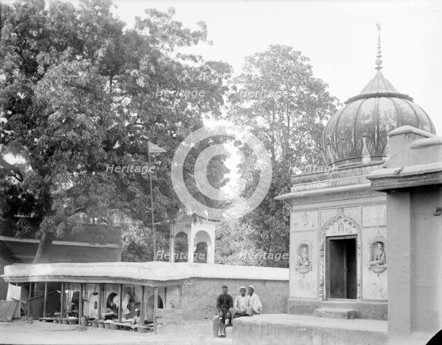 Hindu temple, idol, and shop on Fatehgarh Road, India, 1901. Creator: Kirk & Sons of Cowes.