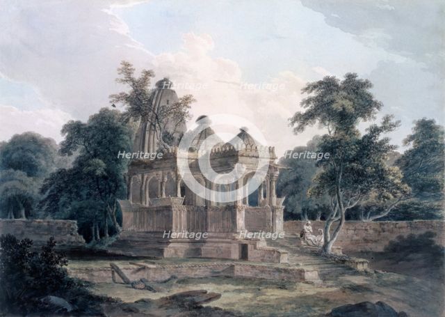 Hindu Temple in the Fort of the Rohtas, Bihar, India, c1790. Creator: Thomas Daniell (1749-1840) and William (1769-1837).