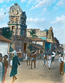 Hindu temple in the Pettah, Colombo, Ceylon