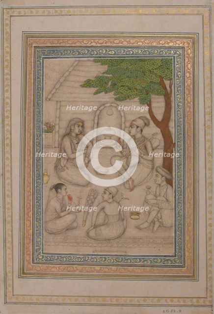 Hindus Conversing before a Shrine, 17th century. Creator: Unknown.