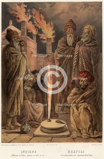 Hindus. (Fire worshipers from the outskirts of Baku), 1862. Creator: Zakharov.