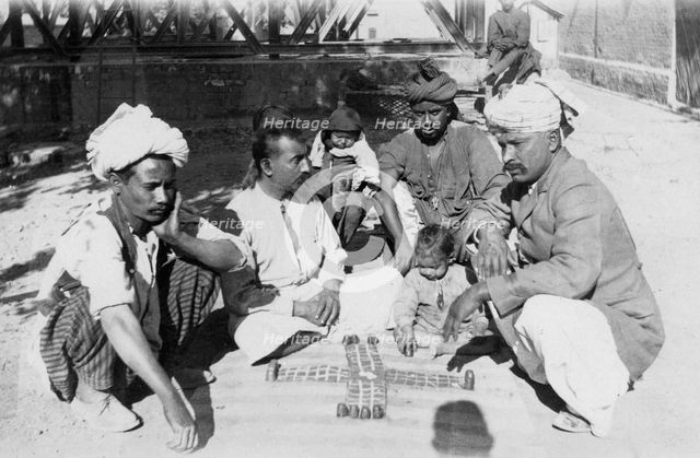 Hindus gambling, India, 1916-1917. Artist: Unknown