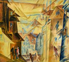 Hinter der Kirche II (Behind the Church II), 1917. Creator: Feininger, Lyonel (1871-1956)