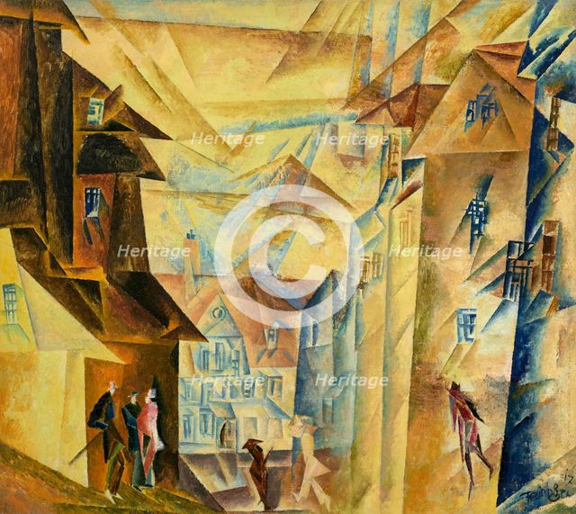Hinter der Kirche II (Behind the Church II), 1917. Creator: Feininger, Lyonel (1871-1956).