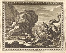 Hippolytus and the Sea Monster, published 1676. Creator: Jean Lepautre