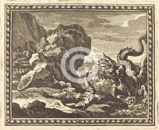 Hippolytus and the Sea Monster, published 1676. Creator: Jean Lepautre.