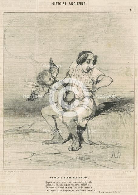Hippolyte lardé par Cupidon, 19th century. Creator: Honore Daumier.