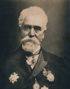 Hiram Stevens Maxim (1840-1916). American-born British inventor and engineer, 1894-1907