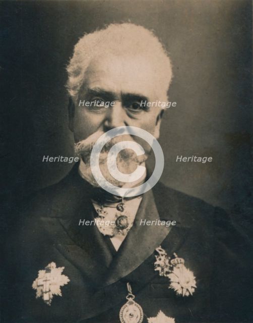 'Hiram Stevens Maxim', (1840-1916). American-born British inventor and engineer, 1894-1907. Artist: Unknown.