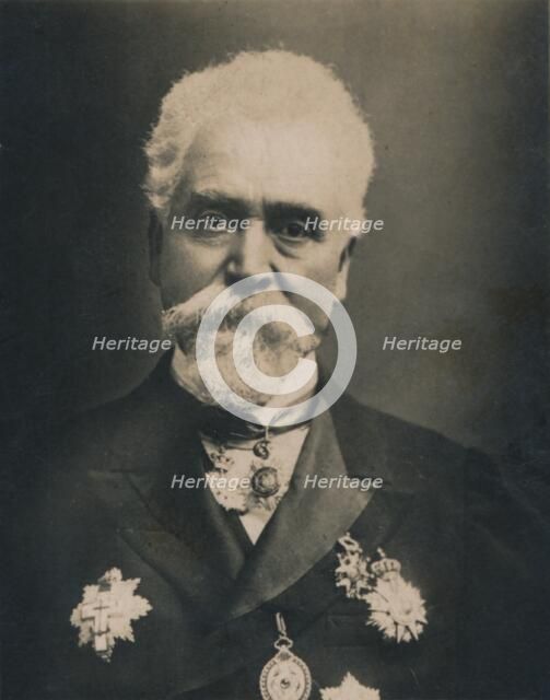 'Hiram Stevens Maxim', (1840-1916). American-born British inventor and engineer, 1894-1907. Artist: Unknown.