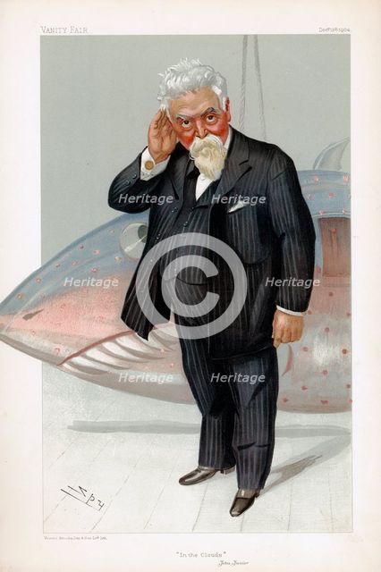 Hiram Stevens Maxim, American-born British inventor and engineer, 1904. Creator: Sir Leslie Matthew Ward.