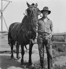 Hired man on the Myers farm, near Outlook, Yakima County, Washington, 1939. Creator: Dorothea Lange