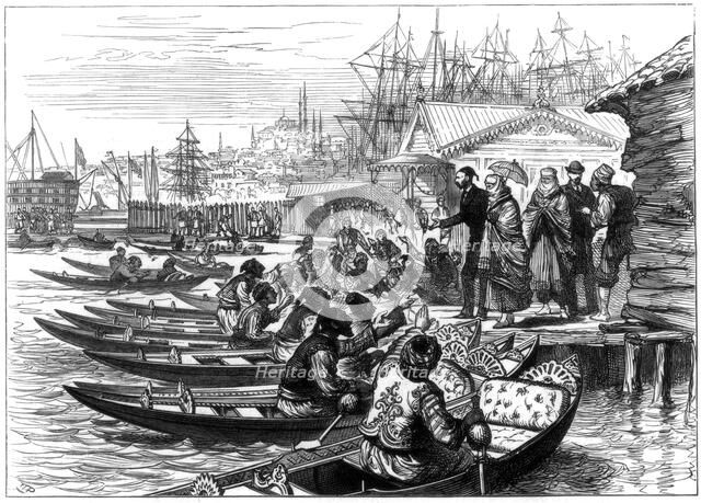 'Hiring a Caique, Constantinople', 1877. Artist: Unknown