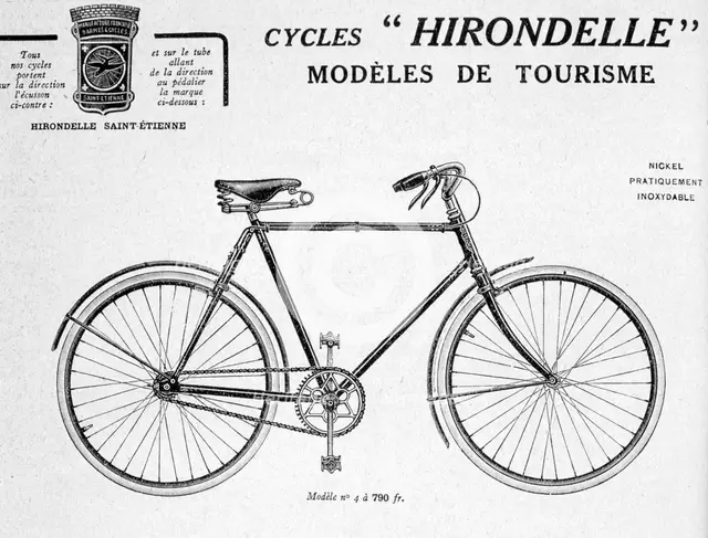 Hirondelle Saint Etienne Bicycle Tourism Advertisement, 20th century. Artist: Unknown