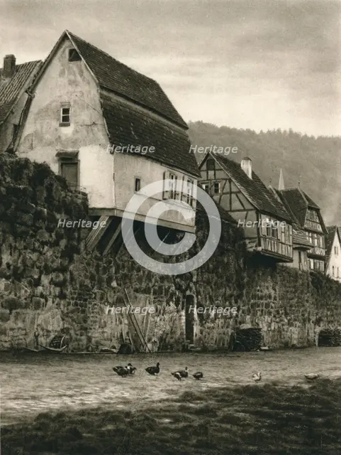 'Hirschhorn a. Neckar. Houses on the Town Wall', 1931. Artist: Kurt Hielscher.