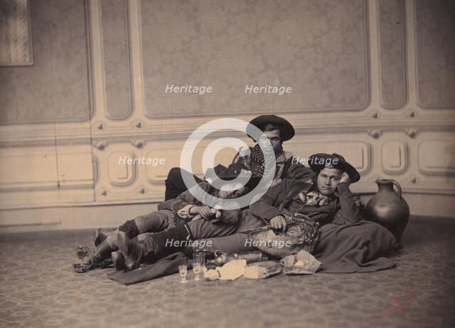 Hirten / Pifferari mit Brotzeit, ca. 1864. Creator: Jacob Wothly.