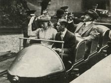 His Majesty and Princess Mary on the Alpine Railway, Earl's Court Exhibition, 1913 1937. Creator: Unknown