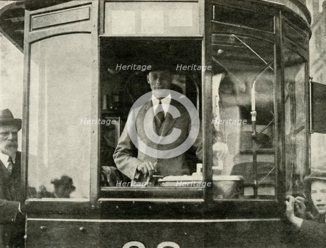 'His Majesty Driving A Tram Through The Streets Of Glasgow ..., 1924', 1937. Creator: Unknown.