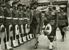 His Majesty Inspecting The Guard Of Honour Of The Black Watch At Perth in August, 1935. Creator: Unknown